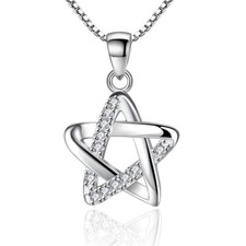 CZ Star Pendant Chain Shiny