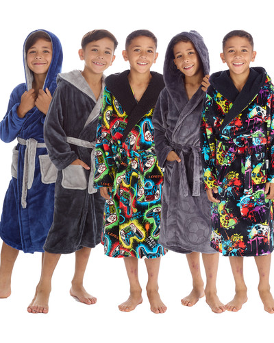 Boys dressing gown hooded - boys,