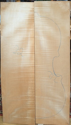 A flamed maple cello - a,
