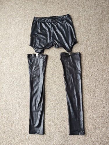 Black leather wet - leather, look