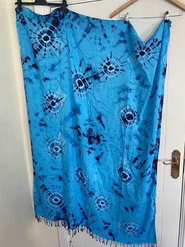 Turquoise batik cotton sarong - cotton,