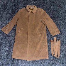 Moda 2000 Capriolo Men 54 Camel 20% Cashmere 80% Lana Belted Trench Coat Vintage