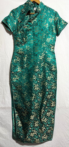 100 silk green - 100%, women's