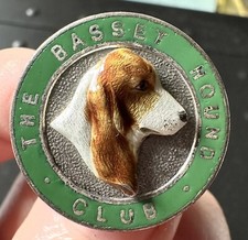 Rare Bassett Hound Club Enamel Badge By Kenart 