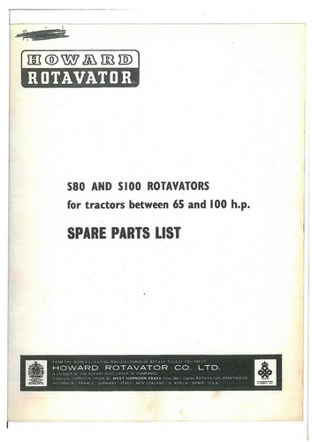 Howard rotavator s80 s100 - s80, &