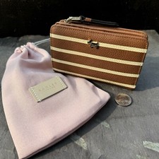 RADLEY ?  Angel St, leather bifold purse/ wallet brown w/ white stripes VGC