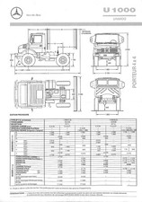1990 Mercedes Unimog / U 1000 WORTER 4 X 4 / TECHNICAL SHEET