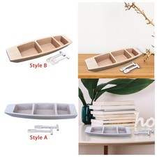 Wooden Boat Chinese Wood Canoe Decorative Bookcase Decor Boat Craft for