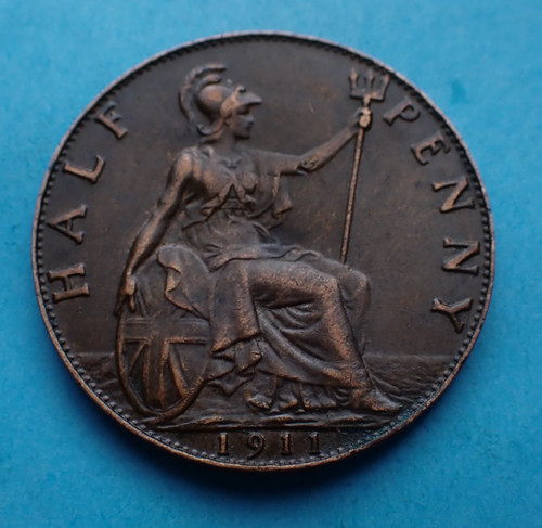 1911 george half penny - 1911,