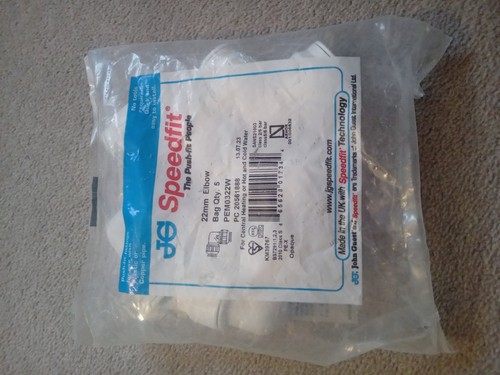 Speedfit 22mm elbow - jg,