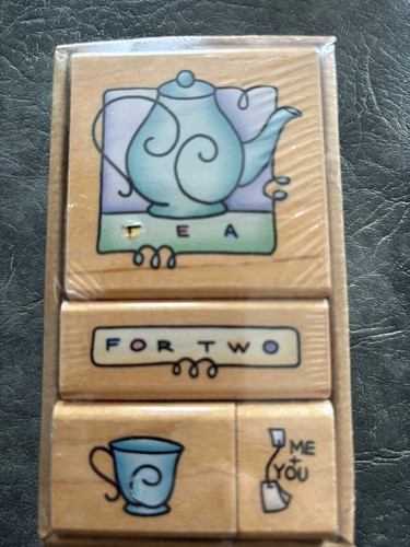 Wood whimsey stamp set - stamp, tea