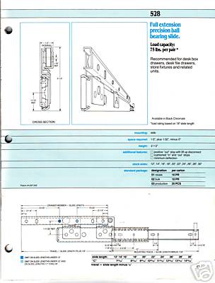 Grant drawer slides 528 - slides, 12"