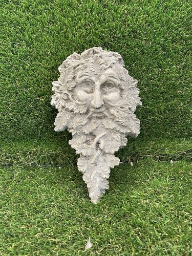 Green man wall plaque stone - man,