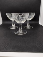 Edinburgh crystal champagne glasses set Of  3 Pretty design shape the bowl