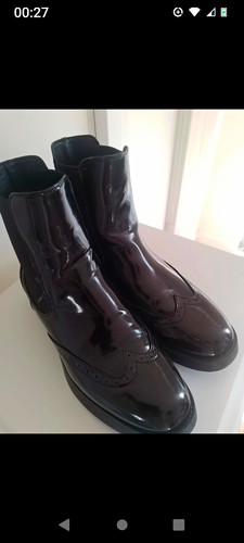 Black patent faux leather - patent,