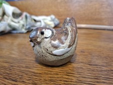 Vintage Studio Pottery Bird Ceramic Figurine Ornament Brown Glaze
