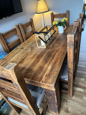 Chunky Country Cottage Wooden Dining Table (can deliver for a fee)