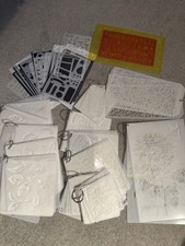 220 Mixed Craft Stencils Job Lot– Words, Flowers, Borders, Shapes Art/Cardmaking