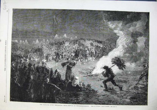 Old antique print 1863 - old,