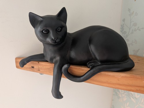 Black cat shelf sitter - black,