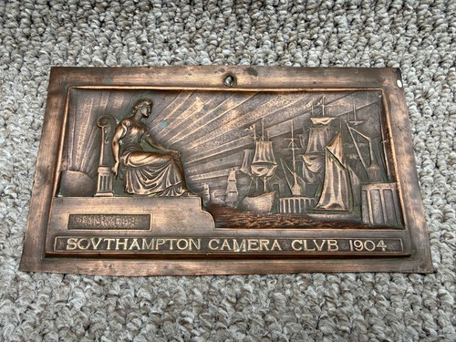 Antique camera club plaque - camera,