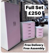 Brand New Beautiful 2 Doors White/Pink Wardrobe FULL SET For Girls Only £250 ❤️ 