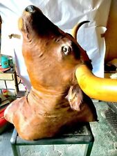 Taxidermy Vintage cow Head art craft Stag Antlers Horns Skull Buffalo Bison XL