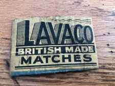old match box top - lavaco - british made matches 