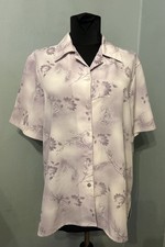 Berkertex Lavender Blouse Size 14 Purple 100% Polyester Short Sleeve