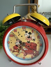 Vintage Disney Licensed Mickey & Minnie Mouse wind up Alarm Clock fully working 