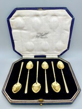 CASED SET OF 6 ART DECO SILVER