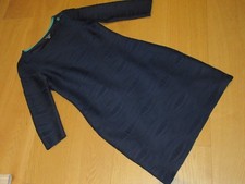 ladies Laura Ashley navy blue textured 3/4 sleeve dress, size 12