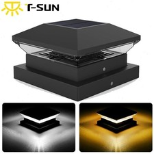 LED Solar Powered Deck Post Light Garden Cap Landscape Outdoor Fence Lights 4×4"
