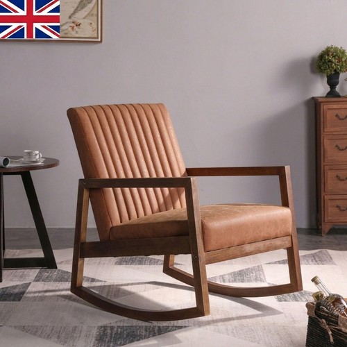 Brown leather rocking - pu,