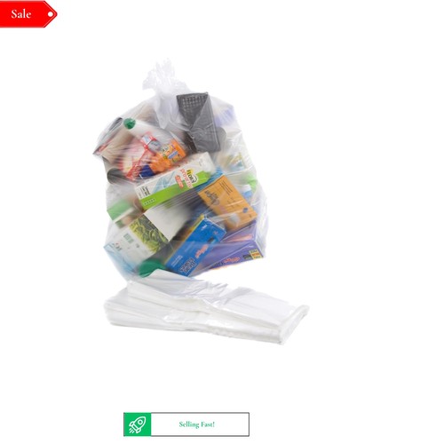 100 clear recycling bin bags - clear,