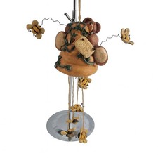 Cute Bear & Beehive Honey Pot Hanging ceramic  with Bees Rustic Home Ornament