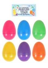 6 x Large Assorted Colour Fillable Plastic Surprise Easter Eggs