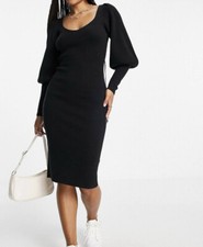 FRENCH CONNECTION BALLOON SLEEVE KNITTED DRESS