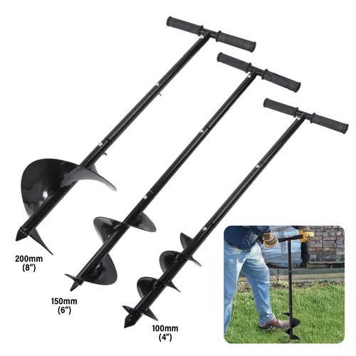 Manual hand earth auger - earth, fence