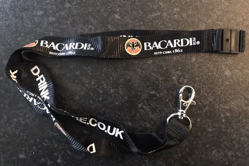 Bacardi rum lanyard black - bacardi,