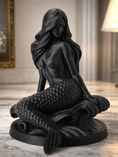Black Mermaid Figurine Ocean