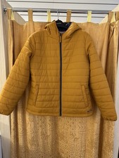 Peter Storm Women's Mustard Yellow Puffer Jacket with Hooded Pockets and Zip