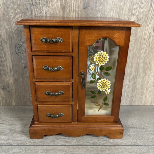 Vintage wooden jewellery box - vintage,
