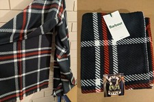 Barbour BLAIR (Hailes) Super Soft Large Plaid Tartan Scarf(NAVY RED)RRP£34.95