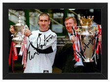 ERIC CANTONA ALEX FERGUSON SIGNED PHOTO MANCHESTER PRINTED AUTOGRAPH MAN UTD