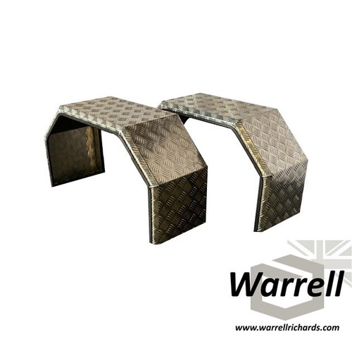 Aluminium chequer mud guards - aluminium,