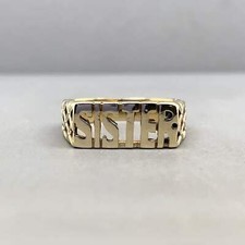 9ct Yellow Gold Sister Ring - Size L