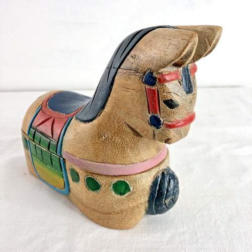 Wooden horse figurine ornament - wooden,