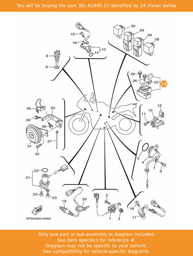 Yamaha starter relay - yamaha, assy