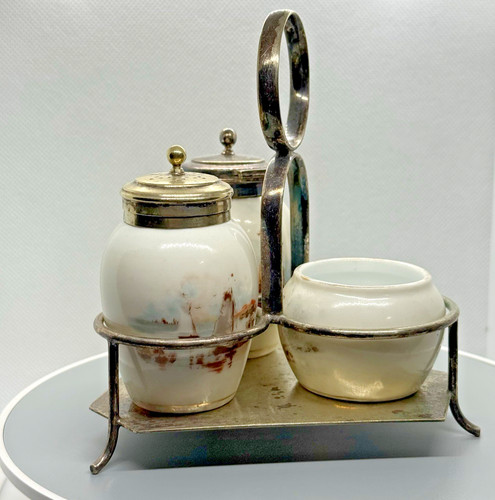 Antique condiment set mark - antique,